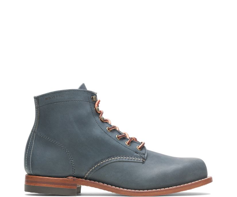 Bottes Wolverine Olive Tanned - 1000 Mile Plain-Toe Original Homme - Bleu Marine (PFN407296)